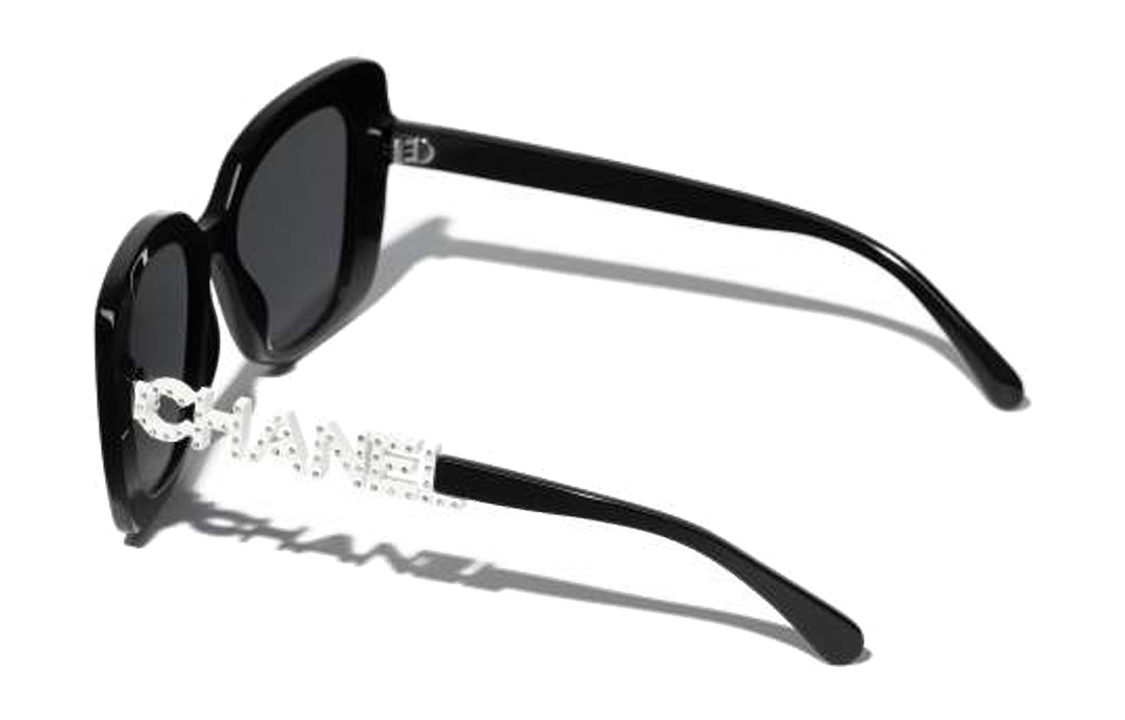 Details for (W) シャネル ダブルCロゴ イレギュラー アセテート サングラス レディース ブラック 0CH5422B 1026 S4 530