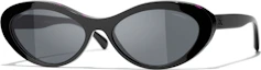 Order (Women) CHANEL Double C Logo Irregular Black Sunglasses for Women. CH5416A-1711S4