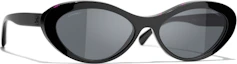 Purchase (Women) CHANEL Double C Logo Irregular Black Sunglasses for Women. CH5416A-1711S4