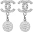 Purchase (W) Anting CHANEL Double C Logo Rhinestone Drop Wanita - Silver A58328-Y68920-ZG623