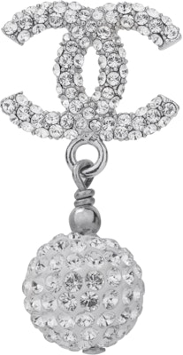 (W) Anting CHANEL Double C Logo Rhinestone Drop Wanita - Silver A58328-Y68920-ZG623 Details for (W) Anting CHANEL Double C Logo Rhinestone Drop Wanita - Silver A58328-Y68920-ZG623