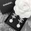 Sizing (W) Anting CHANEL Double C Logo Rhinestone Drop Wanita - Silver A58328-Y68920-ZG623