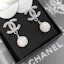 Cheap (W) Anting CHANEL Double C Logo Rhinestone Drop Wanita - Silver A58328-Y68920-ZG623