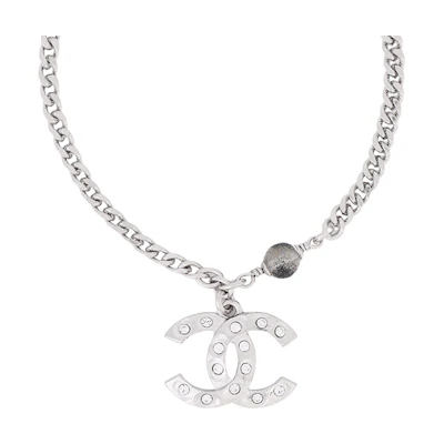 (Women) CHANEL Double C Logo Silver Bracelet for Women. ABC988B16184