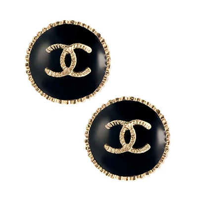 (Women) CHANEL Double C Metal Earrings Black A95896-Y02018-Z2047