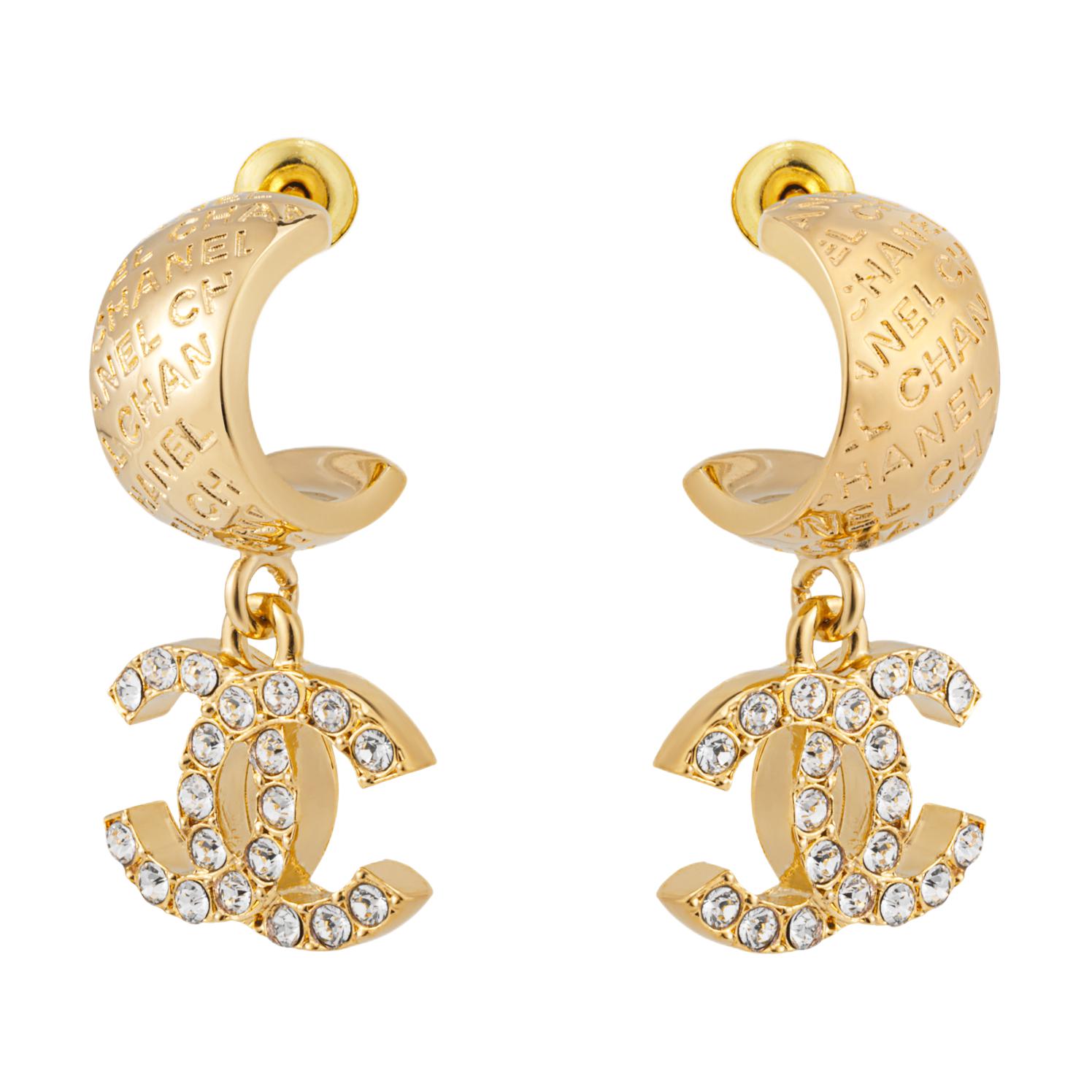 (Women) CHANEL Double C Pearl Earrings for Women in Gold and Crystal. ABD031-B16170-NW438 圖 4