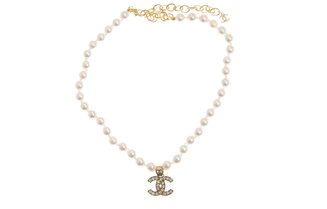 (Women) CHANEL Double C Pearl Metal Logo Necklace for Women. AB5662-B04975-NB294 圖 3
