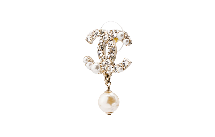 (Women) CHANEL Double C Pearl Pendant Metal Earrings Gold/Pearl White for Women AB5737-B04938-NB264 圖 3