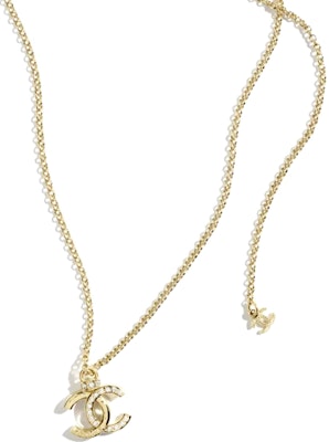 (W) CHANEL 雙C吊墜項鍊金色-金屬鑲鑽女士款 ABD105-B16157-NW375 Order (W) CHANEL 雙C吊墜項鍊金色-金屬鑲鑽女士款 ABD105-B16157-NW375