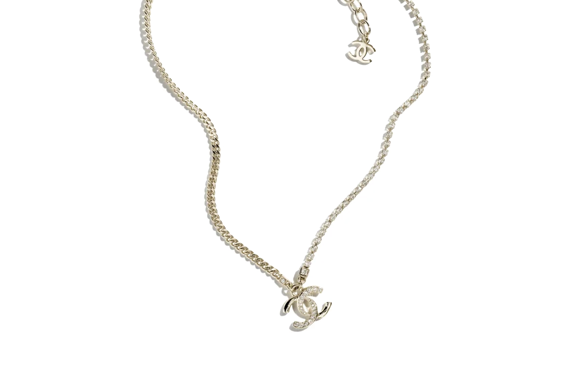 (Women) CHANEL Double C Pendant Necklace Gold with Rhinestones for Women. ABD044-B15387-NU491 圖 2