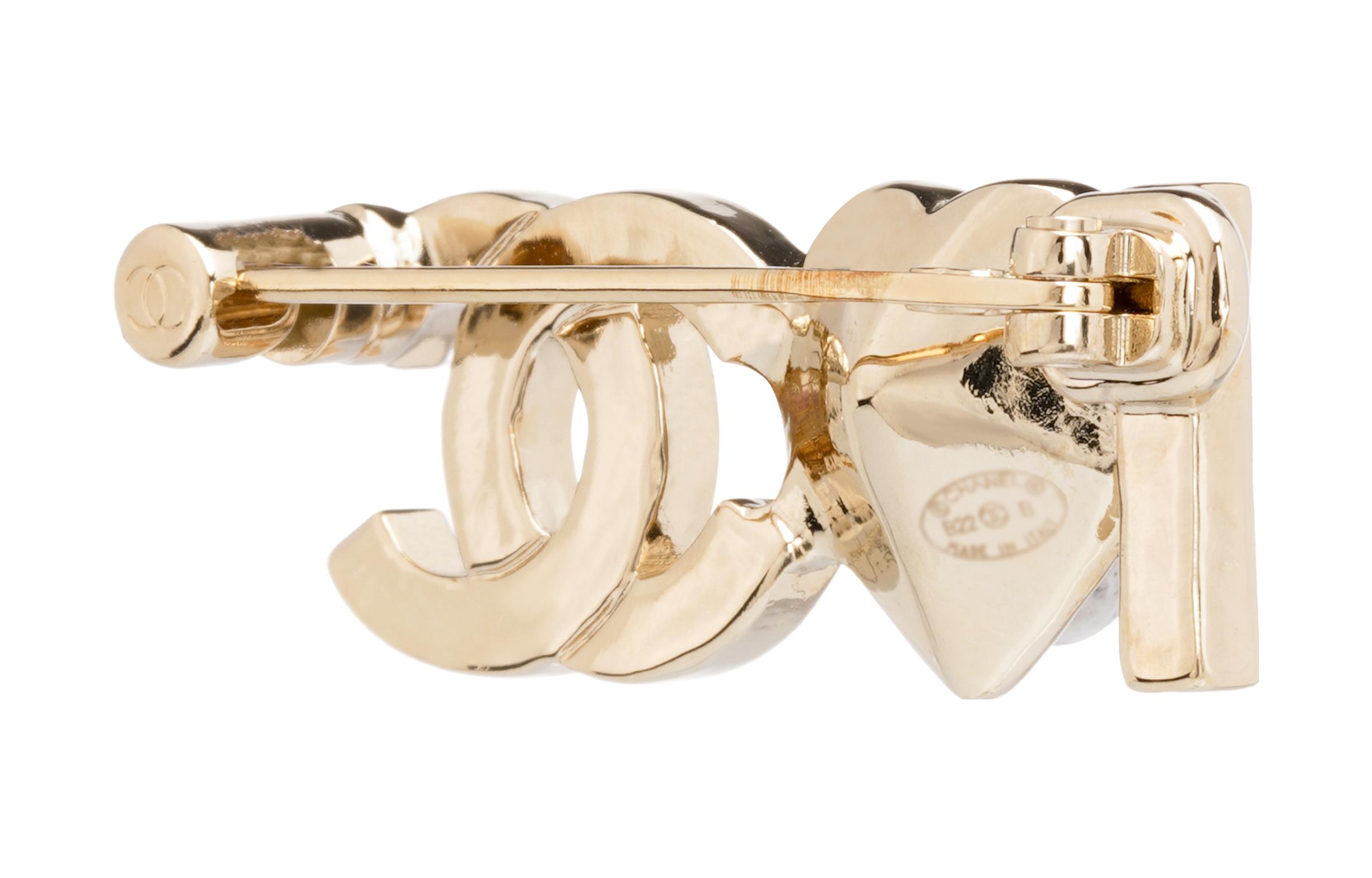 Shop (Women) CHANEL Double C Pink Heart Gem Pearl Brooch for Women - "I Love Chanel" Pink. AB8205B08566NJ004