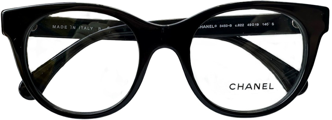 (Women) CHANEL Double C Rhinestone Butterfly Optical Glasses for Women - Black. CH3450B-C622 Buy (Women) CHANEL Double C Rhinestone Butterfly Optical Glasses for Women - Black. CH3450B-C622