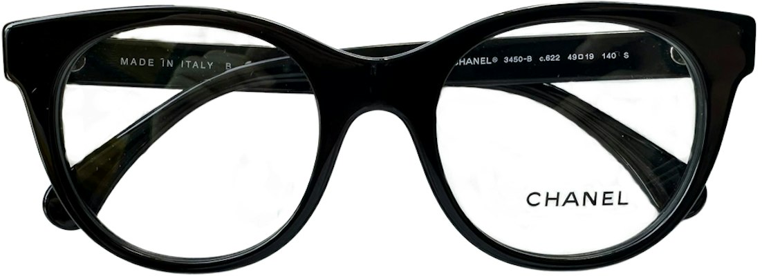 (Women) CHANEL Double C Rhinestone Butterfly Optical Glasses for Women - Black. CH3450B-C622 Order (Women) CHANEL Double C Rhinestone Butterfly Optical Glasses for Women - Black. CH3450B-C622