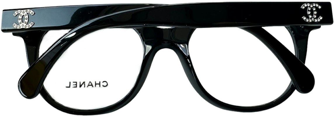 (Women) CHANEL Double C Rhinestone Butterfly Optical Glasses for Women - Black. CH3450B-C622 Lookbook (Women) CHANEL Double C Rhinestone Butterfly Optical Glasses for Women - Black. CH3450B-C622