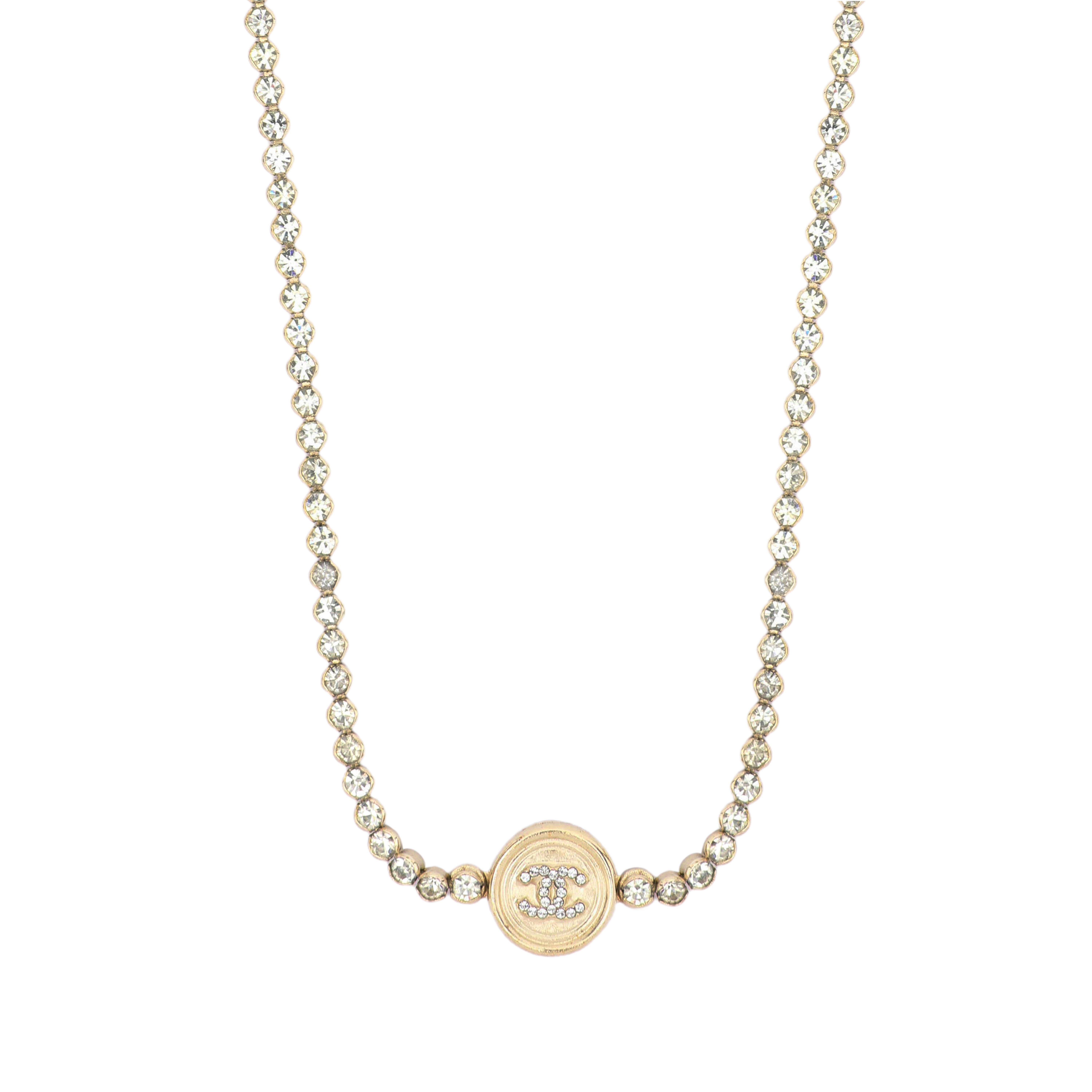 (Women) CHANEL Double C Rhinestone Coin Choker Necklace for Women. AB6235-B05696-NC476 圖 6