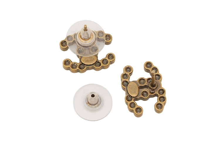 (Women) CHANEL Double C Rhinestone Earrings . AB3919-B02994-N6909 圖 6