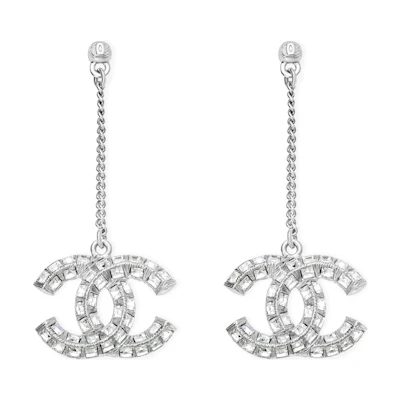 (Women) CHANEL Double C Rhinestone Gold Metal Earrings for Women A63084-Y02003-Z3502