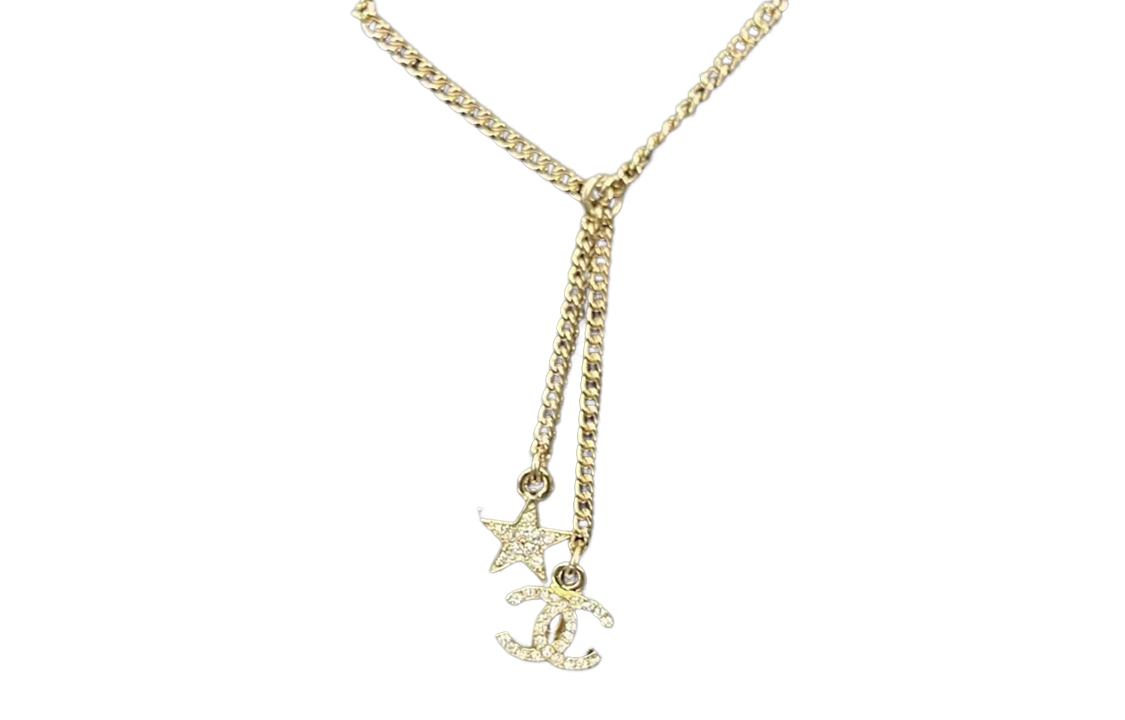 (Women) CHANEL Double C Star Gold Metal Necklace for Women - Gold ABB258-B13560-NQ105