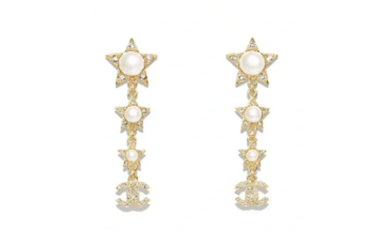 (Women) CHANEL Double C Star Pendant Earrings  Gold AB-24C-051 圖 2