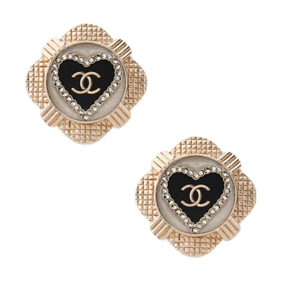 (Women) CHANEL Earrings for Women in Gold/Black/White - Sweet Korean & Japanese Style. AB6692-B06194-ND236