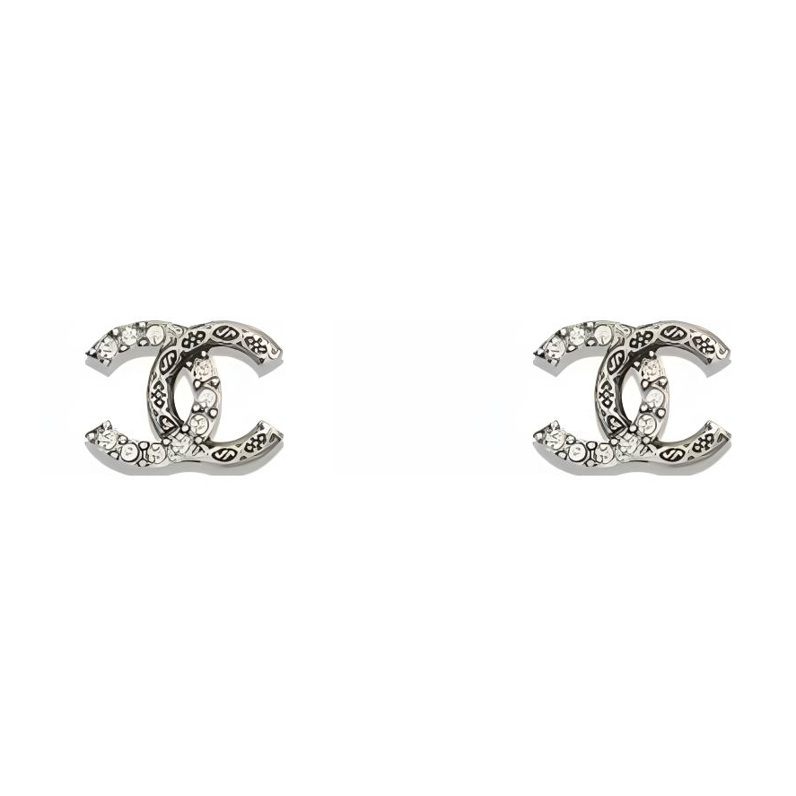 (Women) CHANEL Elegant Double C Logo Metal Earrings for Women - Silver ABD766-B17147-NZ519 圖 2