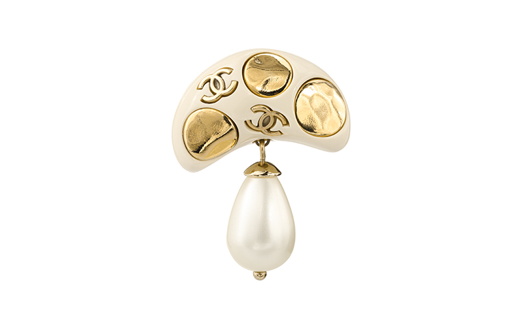 (Women) CHANEL Elegant Double C Mushroom Earrings for Women - Gold. AB9743-B09634-NL183 圖 2