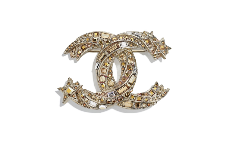 (Women) CHANEL Elegant Metallic Brooch for Women. AB6192-B05633-NC452