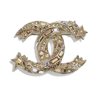 (Women) CHANEL Elegant Metallic Brooch for Women. AB6192-B05633-NC452