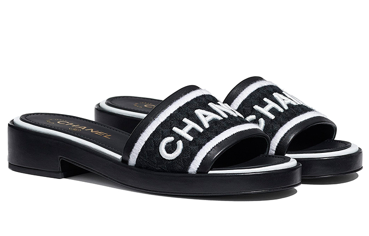 (W) Chanel Embroidered Lambskin Slipper 'Black' 圖 3