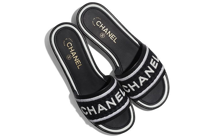 (W) Chanel Embroidered Lambskin Slipper 'Black' 圖 4