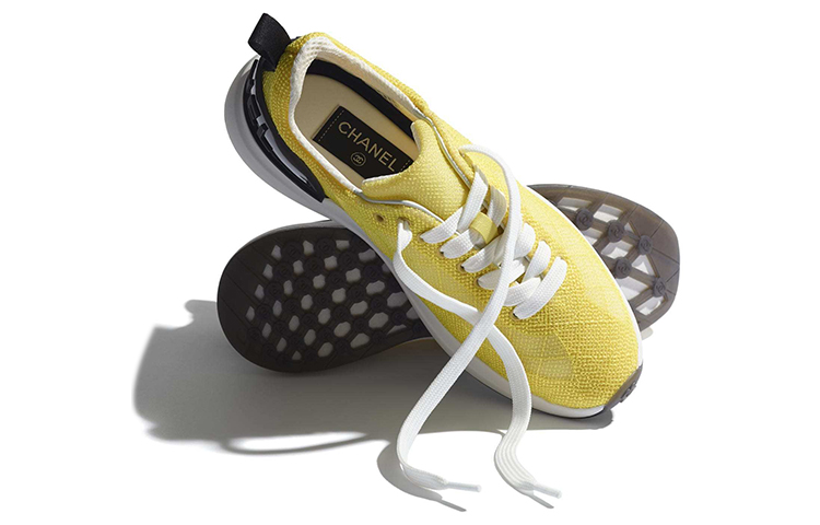 Shop (W) 샤넬 자수 메쉬 로우 "옐로우 컴포트" G37129-X56059-0K138