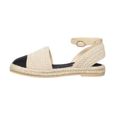 (W) Chanel Embroidered Sandals 'Beige'