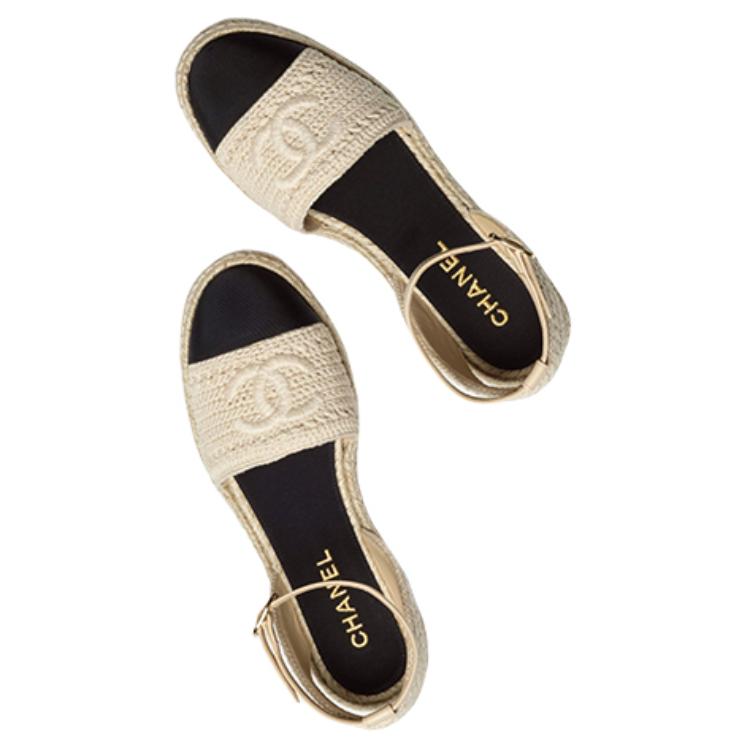 (W) Chanel Embroidered Sandals 'Beige' 圖 3
