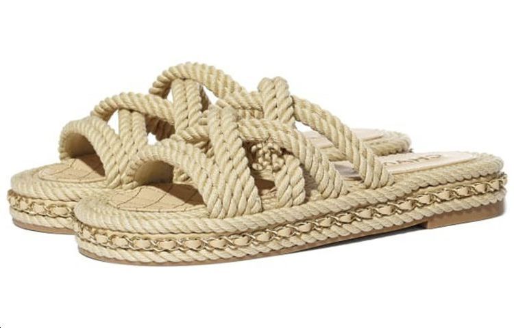 Shop (Women) Chanel Espadrille Slide 'Beige' G36926-X56018-0K003