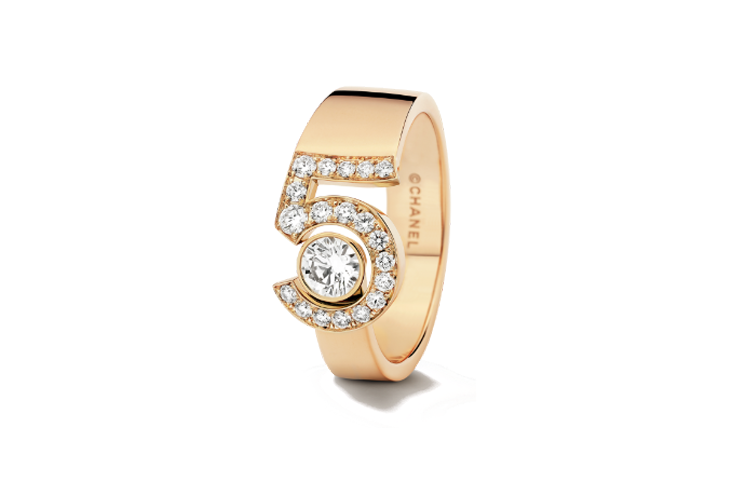Order (W) Cincin CHANEL Eternal N°5 Emas 18K Berlian Wanita - Emas. J12187