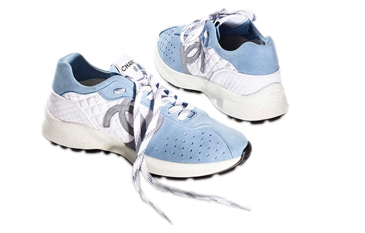 (W) Chanel Fabric and Suede Calfskin Sneakers 'Blue White' 圖 3