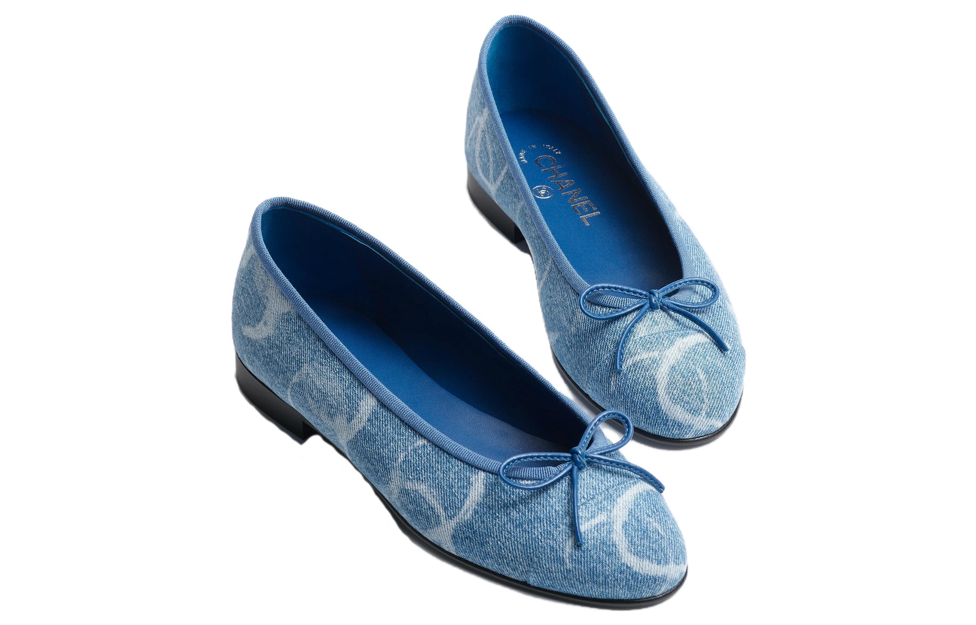 (W) Chanel Fabric Pointed Toe Lace-Up 'Light Blue' 圖 2