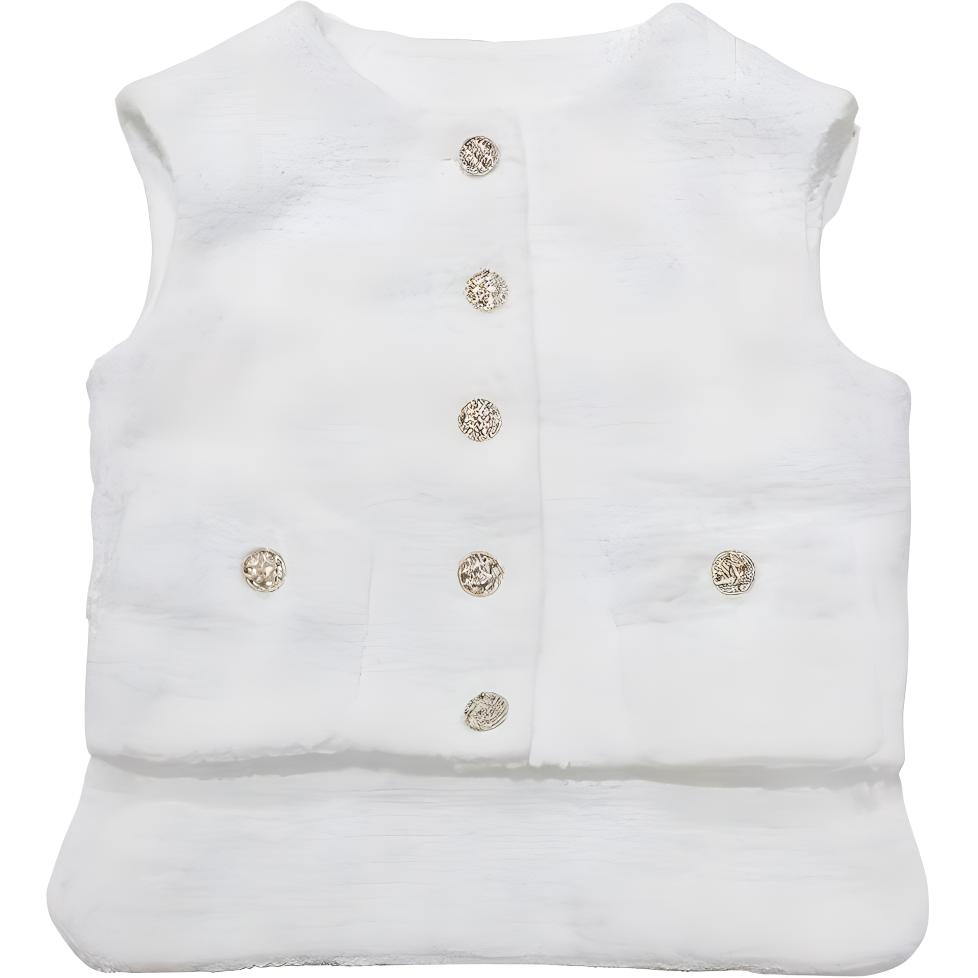 (Women) CHANEL Fall/Winter 2022  Sleeveless Knit Vest - White P72532-V64383-00100