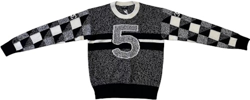 (Women) CHANEL Fall/Winter 22 23C Black White Logo Striped Cashmere Sweater. P73214-K10523-NJ763 (Women) CHANEL Fall/Winter 22 23C Black White Logo Striped Cashmere Sweater. P73214-K10523-NJ763