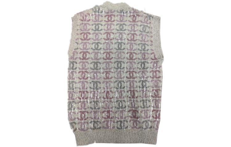 Lookbook (W) 香奈儿秋冬22K徽标印花无袖针织上衣女款 - 灰色 P73877-K10577-NK995