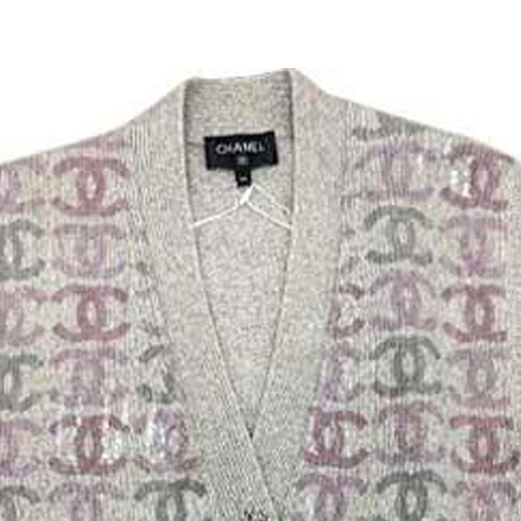 Details for (W) 香奈儿秋冬22K徽标印花无袖针织上衣女款 - 灰色 P73877-K10577-NK995