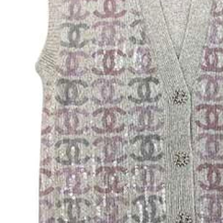 Sizing (W) 香奈儿秋冬22K徽标印花无袖针织上衣女款 - 灰色 P73877-K10577-NK995