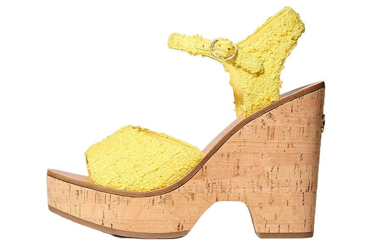(Women) Chanel Fashion High-Heeled Slides 'Yellow' G38994-X56523-0N797