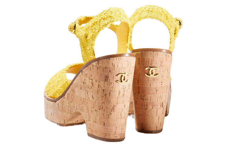 Shop (W) Chanel Selop Hak Tinggi 'Kuning' Fashion G38994-X56523-0N797