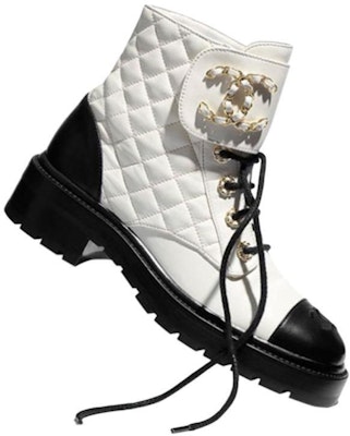 (Women) Chanel Fashion Leather Ankle Boot 'Black and White' G36424-X51906-C2666 Lookbook (Women) Chanel Fashion Leather Ankle Boot 'Black and White' G36424-X51906-C2666