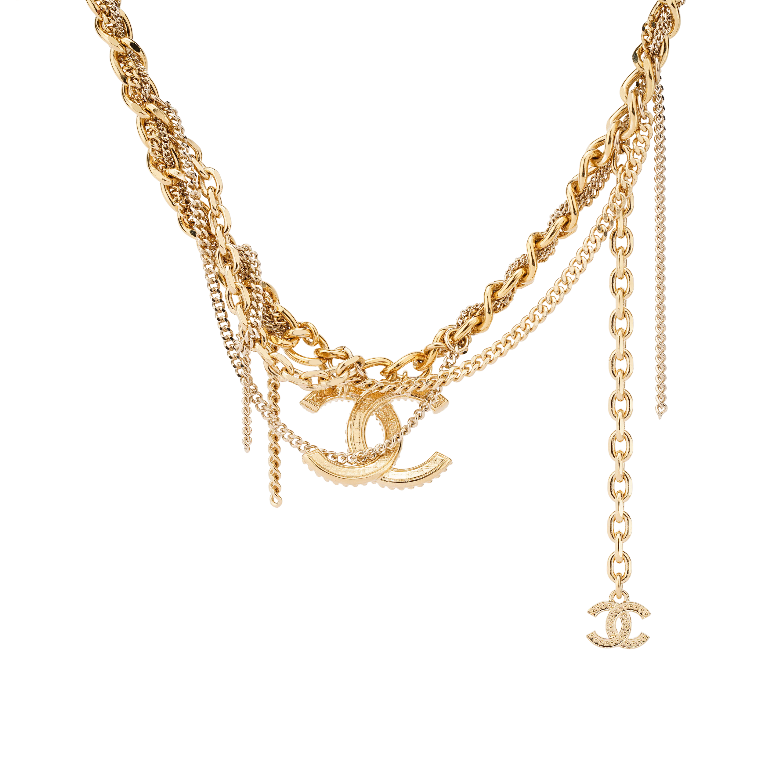 (Women) CHANEL Fashion Logo Gold Metal  Necklace - Gold Color. AB8873-B08672-NJ302