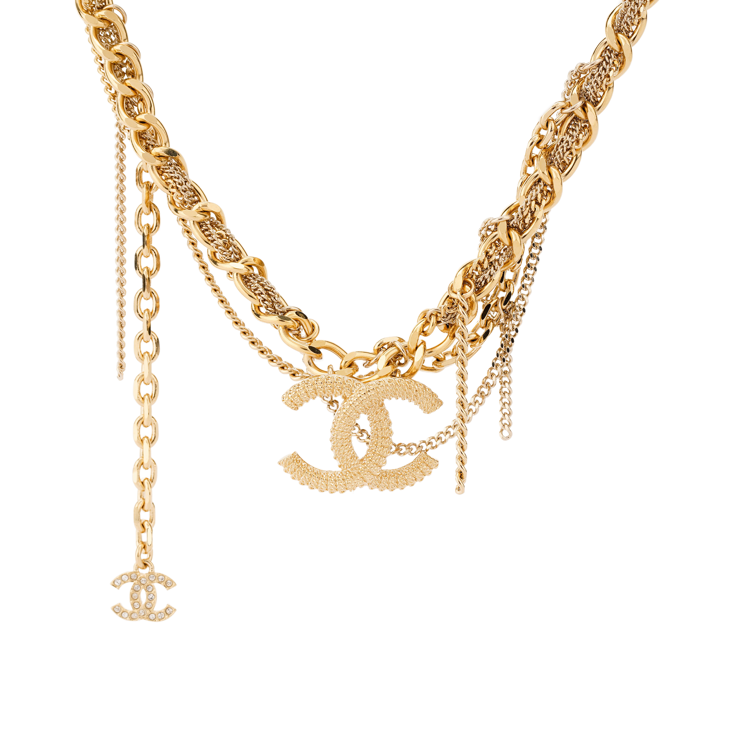 (Women) CHANEL Fashion Logo Gold Metal  Necklace - Gold Color. AB8873-B08672-NJ302 圖 3