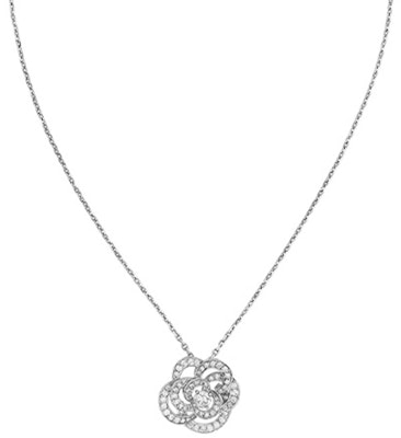 (W) CHANEL Kalung Fil de Camélia Emas Putih 18K Berlian Perak Besar Wanita J2530 Lookbook (W) CHANEL Kalung Fil de Camélia Emas Putih 18K Berlian Perak Besar Wanita J2530