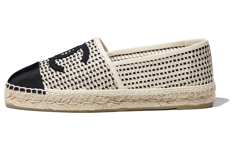 (Women) Chanel Fisherman Flat 'Beige Mesh Satin' G37302-Y55182-K2715