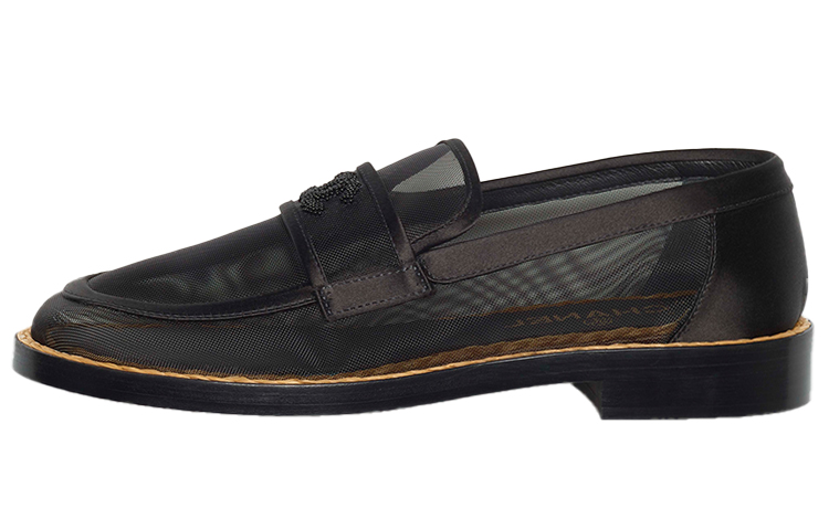 Buy (W) 香奈儿平底鞋 '黑色网眼丝缎' G38939-X56461-94305